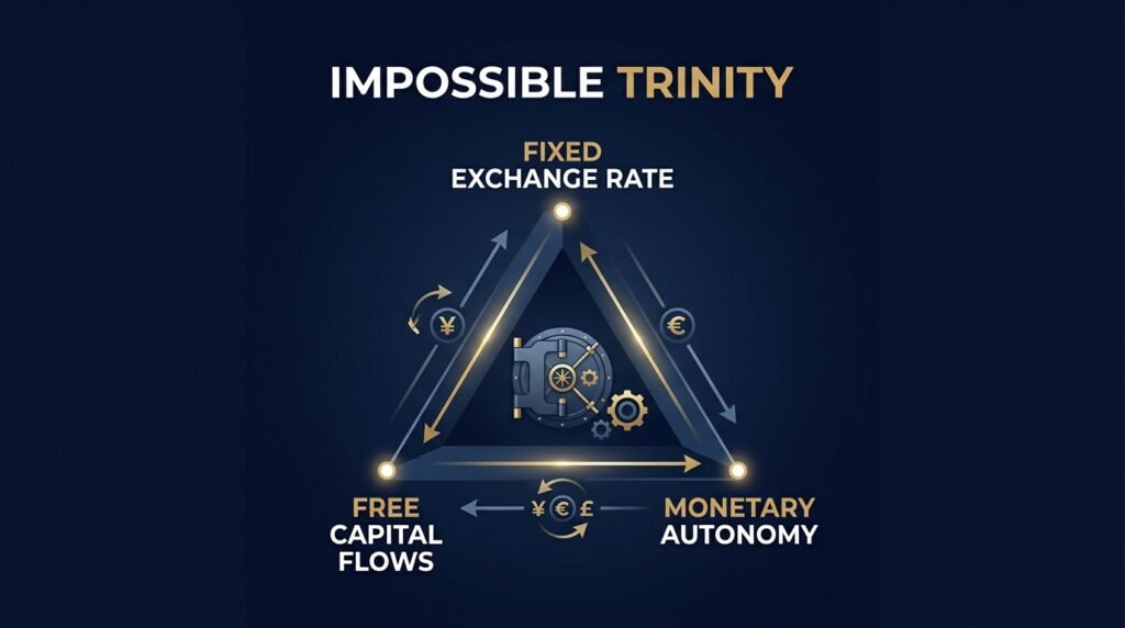 The Impossible Trinity Mundell-Fleming Trilemma Tradeoff Diagram
