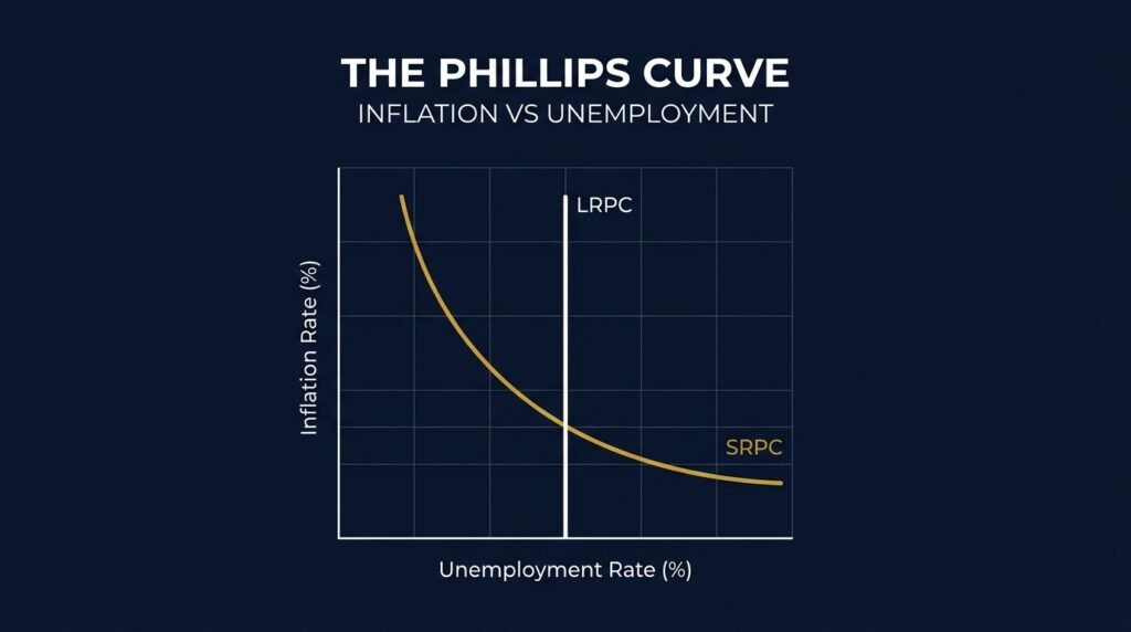 The Phillips Curve Inflation vs Unemployment Tradeoff Infographic