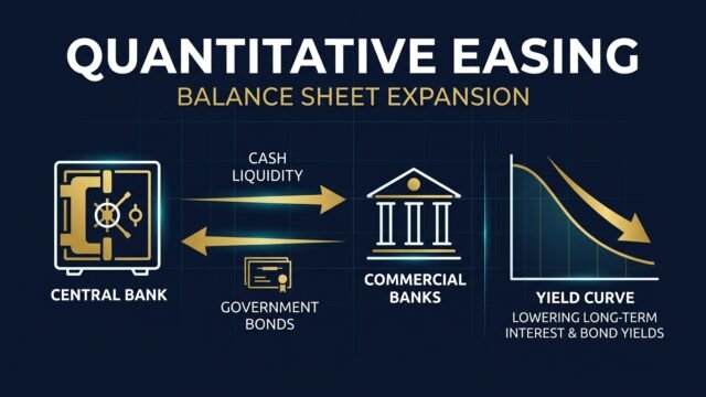 Quantitative Easing Balance Sheet Expansion and Yield Curve Infographic