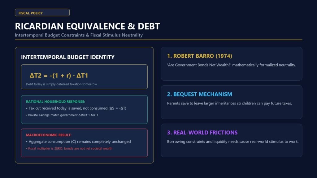 Ricardian Equivalence Explained - Intertemporal Budget Constraints and Fiscal Neutrality Diagram