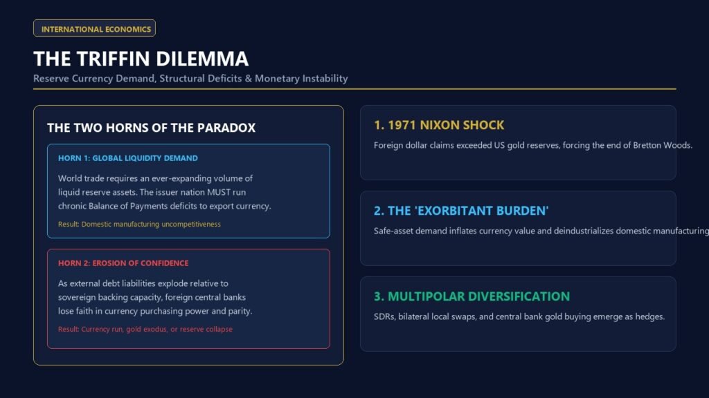 Triffin Dilemma Explained - Reserve Currency Demand and Global Monetary Instability Infographic