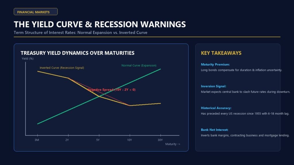 Yield Curve Inversion Term Structure and Recession Signals Infographic
